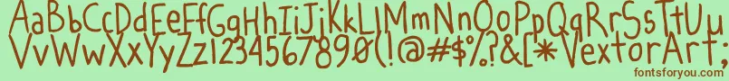 SpindlyLegs Font – Brown Fonts on Green Background