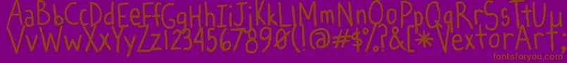 SpindlyLegs-Schriftart – Braune Schriften auf violettem Hintergrund