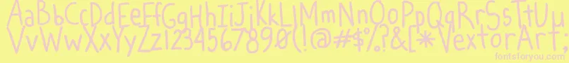 SpindlyLegs Font – Pink Fonts on Yellow Background