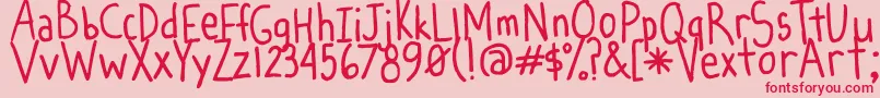 SpindlyLegs Font – Red Fonts on Pink Background