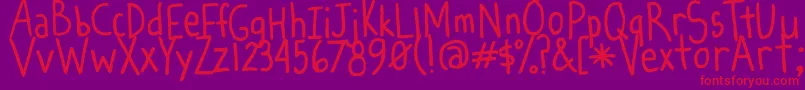 SpindlyLegs Font – Red Fonts on Purple Background