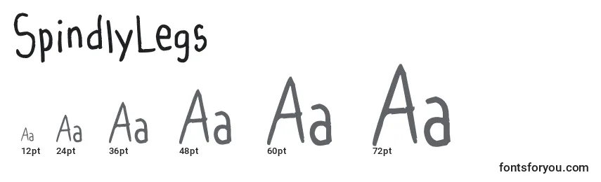 SpindlyLegs Font Sizes