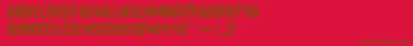 Hitchblockrotal-fontti – ruskeat fontit punaisella taustalla