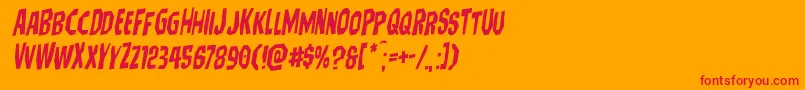 Hitchblockrotal Font – Red Fonts on Orange Background