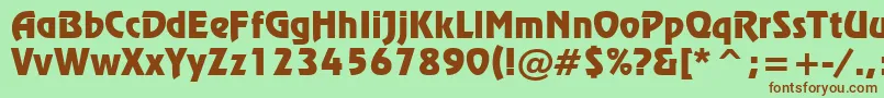 RevueBt Font – Brown Fonts on Green Background
