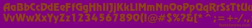 RevueBt-Schriftart – Braune Schriften auf violettem Hintergrund