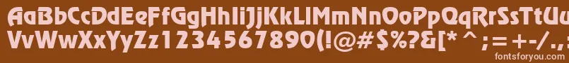 Czcionka RevueBt – różowe czcionki na brązowym tle