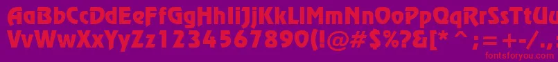 RevueBt Font – Red Fonts on Purple Background