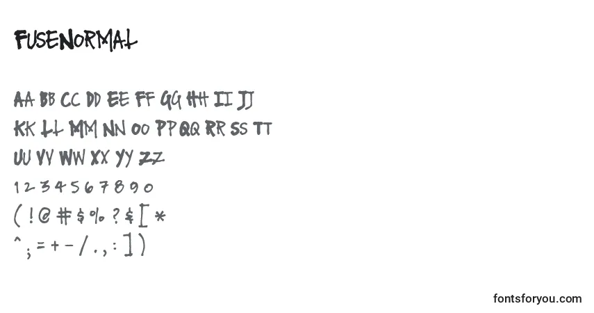 Schriftart FuseNormal – Alphabet, Zahlen, spezielle Symbole