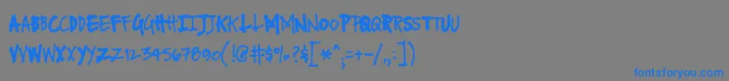 フォントFuseNormal – 灰色の背景に青い文字