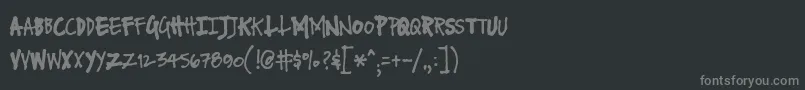 フォントFuseNormal – 黒い背景に灰色の文字