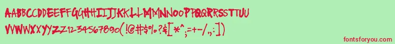 FuseNormal Font – Red Fonts on Green Background