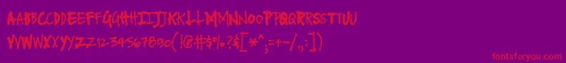 FuseNormal Font – Red Fonts on Purple Background
