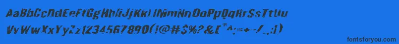 Quarrystoneexpandital Font – Black Fonts on Blue Background