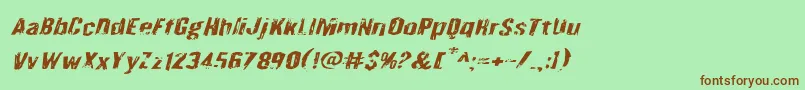 Quarrystoneexpandital Font – Brown Fonts on Green Background