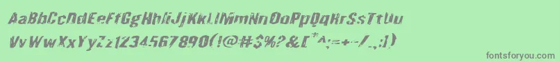 Quarrystoneexpandital Font – Gray Fonts on Green Background