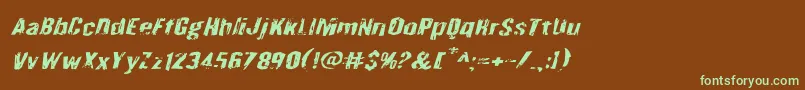 Quarrystoneexpandital Font – Green Fonts on Brown Background