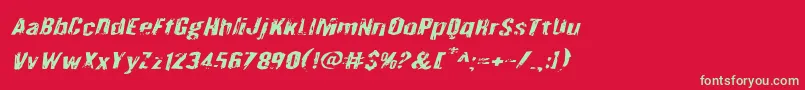 Quarrystoneexpandital Font – Green Fonts on Red Background