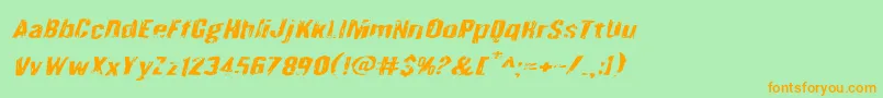 Quarrystoneexpandital Font – Orange Fonts on Green Background