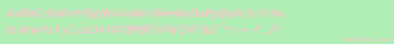 Quarrystoneexpandital-Schriftart – Rosa Schriften auf grünem Hintergrund