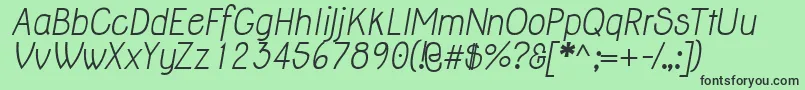 JollyItalic Font – Black Fonts on Green Background