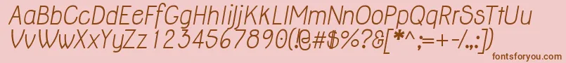 JollyItalic Font – Brown Fonts on Pink Background