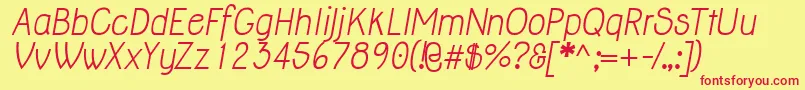 JollyItalic Font – Red Fonts on Yellow Background
