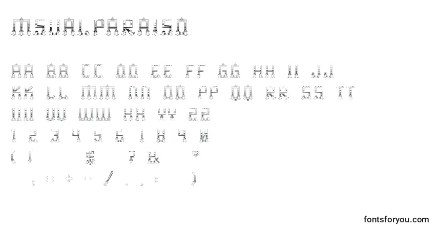 Шрифт MsValparaiso – алфавит, цифры, специальные символы
