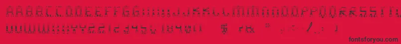 フォントMsValparaiso – 赤い背景に黒い文字