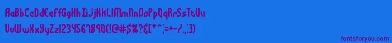 Шрифт BocumaAngleDentBrk – фиолетовые шрифты на синем фоне