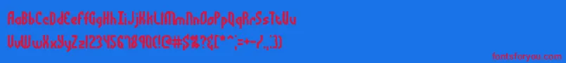 Шрифт BocumaAngleDentBrk – красные шрифты на синем фоне