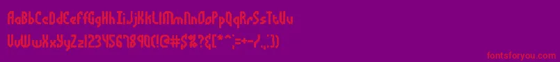 フォントBocumaAngleDentBrk – 紫の背景に赤い文字