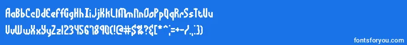BocumaAngleDentBrk Font – White Fonts on Blue Background