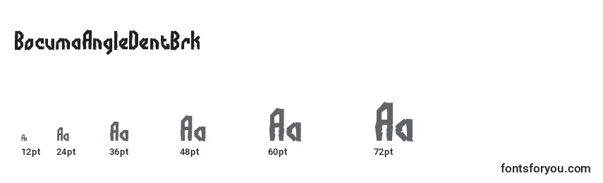 Größen der Schriftart BocumaAngleDentBrk