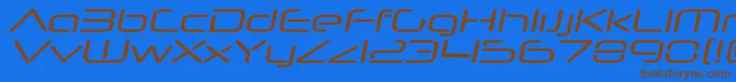 NeuropolnovaxpItalic Font – Brown Fonts on Blue Background