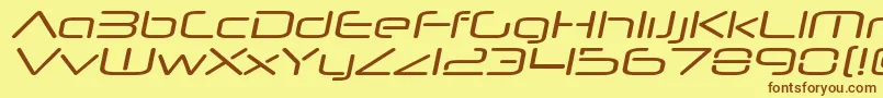 フォントNeuropolnovaxpItalic – 茶色の文字が黄色の背景にあります。