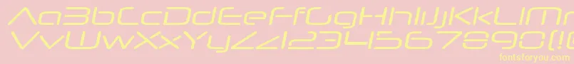 NeuropolnovaxpItalic Font – Yellow Fonts on Pink Background