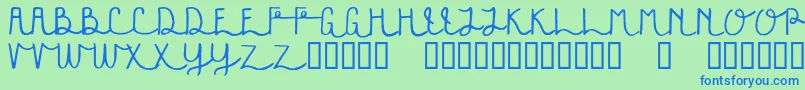 フォントFestivala – 青い文字は緑の背景です。