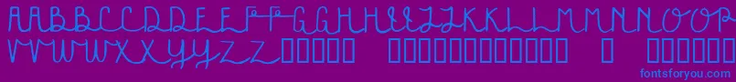 フォントFestivala – 紫色の背景に青い文字