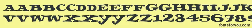 Fettecke Font – Black Fonts on Yellow Background