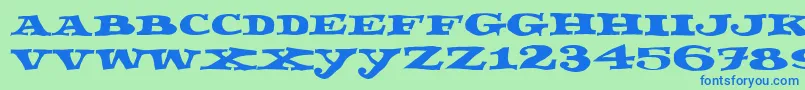 Fettecke Font – Blue Fonts on Green Background