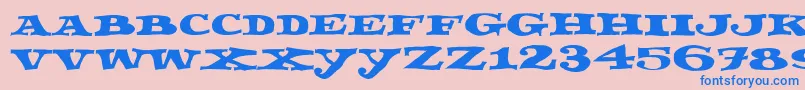 Fettecke Font – Blue Fonts on Pink Background
