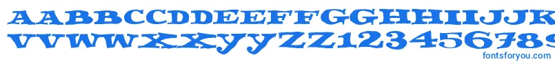 フォントFettecke – 白い背景に青い文字