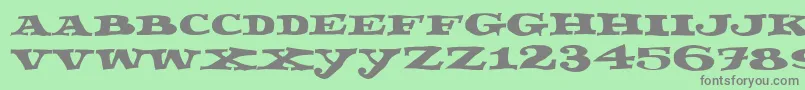 Fettecke-Schriftart – Graue Schriften auf grünem Hintergrund