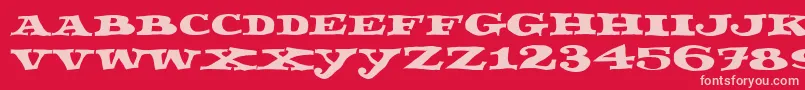 Fettecke Font – Pink Fonts on Red Background