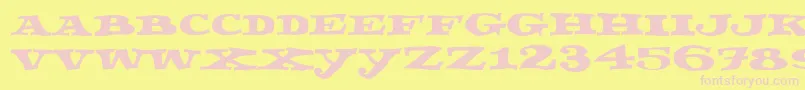 Fettecke Font – Pink Fonts on Yellow Background