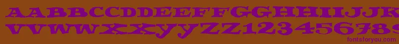 フォントFettecke – 紫色のフォント、茶色の背景