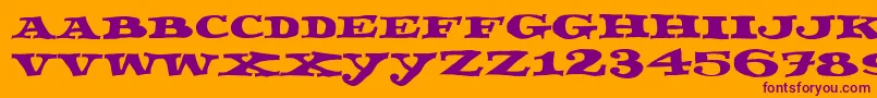 Fettecke Font – Purple Fonts on Orange Background