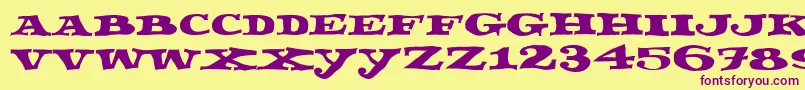 フォントFettecke – 紫色のフォント、黄色の背景