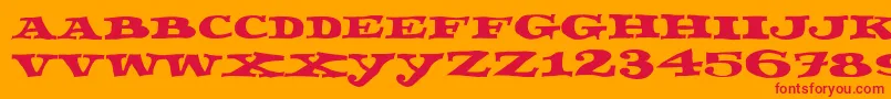 Czcionka Fettecke – czerwone czcionki na pomarańczowym tle